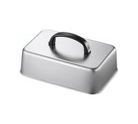 Générique Cloche de Cuisson avec Poignée Anti-Chaleur, Cloche Plancha Rectangulaire, Couvercle de en Acier Inoxydable, pour Burger, Fromage, Steak, Barbecue (22.2 × 14.6 × 6.6 cm)