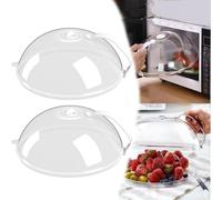 Générique Cloche Micro Onde, Cloche en Verre Imitation, Couvercle Micro Ondes Cour Bol avec poignée, 26 x 26 x 10 CM, Trous de Vapeur réglables, Couvercle Parfait pour Les Petits et Grands Micro-Onde