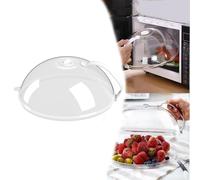Générique Cloche Micro Onde sans BPA, Cloche en Verre Imitation (Non en Verre), Couvercle Anti-Éclaboussures avec Poignée, Trous de Vapeur Réglables, Idéal pour Petits et Grands Micro-Ondes (26 cm)