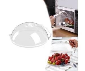 Générique Cloche Micro Onde sans BPA, Cloche en Verre Imitation (Non en Verre), Couvercle Anti-Éclaboussures avec Poignée, Trous de Vapeur Réglables, Idéal pour Petits et Grands Micro-Ondes (26 cm)