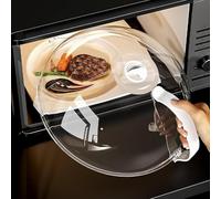 Générique Cloche Micro-Ondes en Verre Imitation avec Poignée - 26x26x10 cm Vapeur Réglable | Protection Éclaboussures Parfaite pour Bols Universel Petit/Grand Four