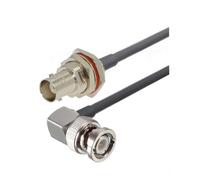 Générique Cloison BNC F vers BNC M Pigtail RG58 à angle droit | Câble de raccordement coaxial d'extension étanche 50Ω RF(BNC FW to BNC M90,40CM)