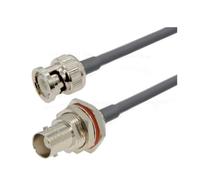 Générique Cloison BNC F vers BNC M Pigtail RG58 à angle droit | Câble de raccordement coaxial d'extension étanche 50Ω RF(BNC M to BNC FW,12M)
