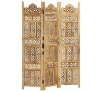 Générique Cloison de séparation 3 Panneaux 120x165 cm Bois de manguier,Meubles,Séparateurs de pièces,Brun,16.55 KG,285315