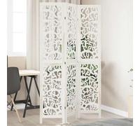 Générique Cloison de séparation 3 Panneaux Blanc Bois de Paulownia Massif,Meubles,Séparateurs de pièces,Blanc,7.85 KG,358735