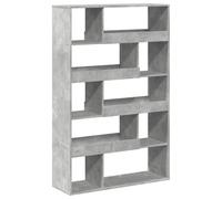 Générique Cloison De Séparation Gris Béton, 10 Étagères Bois D'Ingénierie | Surface Lisse, Résistant À L'Humidité, Bibliothèque Polyvalente, Entretien Facile, Fixation Murale Requise