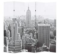 Générique Cloison de séparation Pliable 200x170 cm New York Noir et Blanc,Meubles, Séparateurs de pièces, Multicolore (Poids 6.65KG)