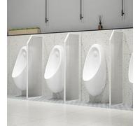 Générique Cloison d'urinoir pour Hommes - Panneaux de confidentialité en Verre translucide, écran de séparation Mural pour urinoir destiné aux Toilettes publiques, salles de Bains et hôtels (Blanc, 1