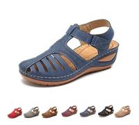 Générique Closed Toe Sandals for Women 2026 Comfortable Dressy Summer Platform Wedges Ankle Strap Orthopedic Wide Width Breathable Casual Walking Shoes (blue,37)