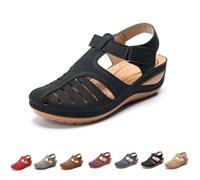 Générique Closed Toe Sandals for Women 2026 Comfortable Dressy Summer Platform Wedges Ankle Strap Orthopedic Wide Width Breathable Casual Walking Shoes (black,41)