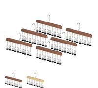 Générique Closet Organizer with 10 Clips, Space Saving Hanging Closet Organizer, Heavy-Duty Adjustable Clip, Hanger with Metal Clip for Jeans, Hats, Socks, Dorm & Wardrobe Storage (Retro,6PCS)