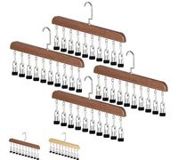Générique Closet Organizer with 10 Clips, Space Saving Hanging Closet Organizer, Heavy-Duty Adjustable Clip, Hanger with Metal Clip for Jeans, Hats, Socks, Dorm & Wardrobe Storage (Retro,4PCS)