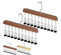 Générique Closet Organizer with 10 Clips, Space Saving Hanging Closet Organizer, Heavy-Duty Adjustable Clip, Hanger with Metal Clip for Jeans, Hats, Socks, Dorm & Wardrobe Storage (Retro,2PCS)