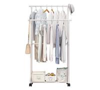 Générique Clothes Hanger Rack, Rolling Jacket Stand with Wheels, Multi-Level Garment Organizer for Bedroom or Closet, Portable Laundry Storage for Nursery Garage Bathroom or Commercial Use