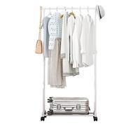Générique Clothes Hanger Rack, Rolling Jacket Stand with Wheels, Multi-Level Garment Organizer for Bedroom or Closet, Portable Laundry Storage for Nursery Garage Bathroom or Commercial Use