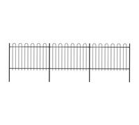 Générique Clôture de Jardin avec Dessus en Cerceau Acier 5,1 x 1,2 m Noir,Panneaux de clôture,24KG-277667