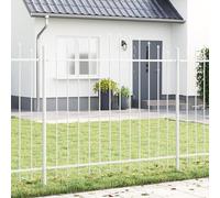 Générique Clôture de Jardin avec Sommet Arrondi Blanc 3,4x1,25 m en Acier,Panneaux de clôture,15.1KG-3360138