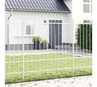 Générique Clôture de Jardin avec Un Sommet en Arc Blanc 6,8x1,75 m en Acier,Panneaux de clôture,41.8KG-3360152