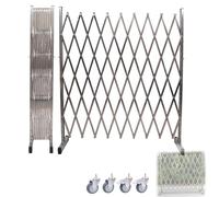 Générique Clôture de sécurité Extensible en Acier Inoxydable - Barrière Pliable Mobile sur Roues pour Garage, aéroport, Gare routière - Portail Portable réglable (100x180cm)