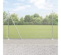 Générique Clôture en Fil soudé avec 13 poteaux à embase 1,4x25 m Acier galvanisé,Panneaux de clôture,34.15KG-3352325