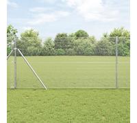 Générique Clôture en Fil Soudé avec 7 Pieux 1,4x10 m Acier Galvanisé,Panneaux de clôture,16.08KG-3351581