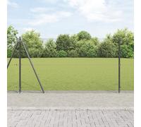 Générique Clôture en Fil soudé avec 7 poteaux Gris 1,2x10 m Acier,Panneaux de clôture,15.02KG-3352523