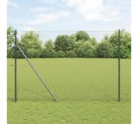 Générique Clôture en Fil soudé avec 7 poteaux Gris 1,4x50 m Acier,Panneaux de clôture,58.24KG-3351889