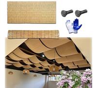 Générique Clôture en Roseau Brise-Vue en Roseau pour Terrasse Canisse 0.5m 0.8m 1.1m 1.2m 1.6m Hauteur Canisse Pergola Extérieur Or Les Fenêtres Jardin De Balcon Dimensions sur Mesure