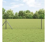 Générique Clôture en Treillis Grise 0.8x10 m Acier,Panneaux de clôture,9.25KG-42004801