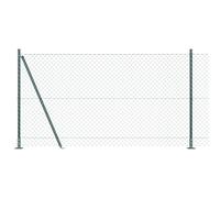 Générique Clôture en Treillis métallique avec 7 poteaux à flasque 1.2x10 m Acier galvanisé,Panneaux de clôture,24.95KG-3351230