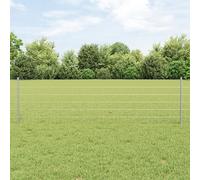 Générique Clôture Euro avec 11 poteaux en U Argent 0,6x25 m Acier,Poteaux & traverses de clôture,19.76KG-3336192