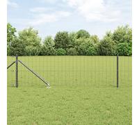 Générique Clôture Euro avec 13 Pieux à Pointes 0.6x50 m Acier Galvanisé Gris,Panneaux de clôture,58.65KG-3350698