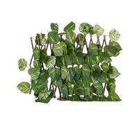 Générique Clôture Extensible pour Préserver L'intimité, Clôture de Jardin, Treillis en Bois, Mur d'escalade avec éléments Végétaux Artificiels, Décorati, Evergreen Leaves