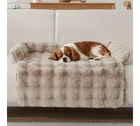 Générique Cloud Pet Sofa Bed, 2026 Upgraded Orthopedic Plush Bed, Furniture Protector, Ultimate Comfort Warm Couch Cover, Non-Slip Washable Fluffy Mat for Small Medium Dogs & Cats (Brown)