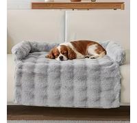 Générique Cloud Pet Sofa Bed, 2026 Upgraded Orthopedic Plush Bed, Furniture Protector, Ultimate Comfort Warm Couch Cover, Non-Slip Washable Fluffy Mat for Small Medium Dogs & Cats (Light Gray)