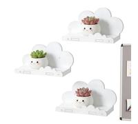 Générique Cloud Wall Shelf, Floating Storage Set, 3 Pieces 29.5x9.4x15cm Nursery Display for Room Organization, Wall Mount with Space Saving Design, Cute Decor Storage, Home Room Daily Use