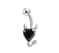 Générique Club Pour Hommes pour le corps bouton nombril coeur goujon haltères piercing nombril Cravache Sexy Cuir (Black, One Size)