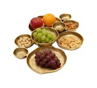 Générique Cluster Bowls - Shiny Gold Snacks Tray Elegant Versatile | 9-piece Combination Tray Stackable | Potato Chip Dip Nuts Appetizers