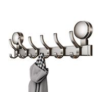 Générique Coat Hanger Wall Mount -16.93x4.53x1.57 Inches Suction Cup Hat Hanger With 6 Hooks - MultipurposeHanger, Robe Hooks For Entryway, Bedroom, Bathroom