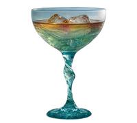Générique Cocktail Glassware Sea Wave Wine Glassware Cocktail Drinking Glasses for Use | Clear Glass Design System, Elegant Wave Shaped Structure Feature, Smooth Drinking Experience Function, Home