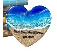 Générique Coeur s De Poche - 8x8cm Acrylique | Souvenir De Coeur De Poche Océan | Ornement De | Souveenir De Mer Bleue, Souvenir pour Ami, Remise De Diplôme, Anniversaire, Cadeau De Mar