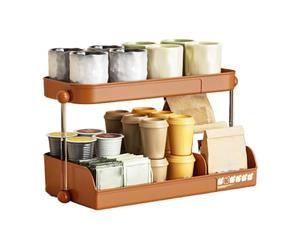 Générique Coffee Cup Organizer - Desktop Tea Multi Tiered Storage Rack, Dustproof Water Bottle Holder | Home Kitchen Countertop Station and Office Breakroom Drinkware Cabinet Accessory Space Saver