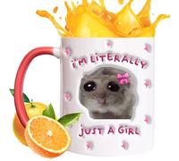 Générique Coffee Mug - Ceramic, 3.15x3.15x3.74in Cup Mug Funny Sad Expression | Hot & Cold Drink Safe Cute Hamster Drinkware, Hamster Mugs For Coffee, Tea, Office Desk