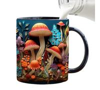 Générique Coffee Mug Ceramic - Mushroom Pattern Design, Large Capacity with Ergonomic Handle, Premium Earthenware Material, Glossy Finish Detail, Household Milk Cup for Coffee, Tea and Hot Cocoa