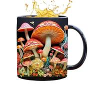 Générique Coffee Mug Ceramic - Mushroom Pattern Design, Large Capacity with Ergonomic Handle, Premium Earthenware Material, Glossy Finish Detail, Household Milk Cup for Coffee, Tea and Hot Cocoa