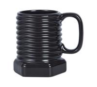 Générique Coffee Mug - Ceramic Spiral Hexagonal Mug | 380ml Black Interior Latte Drinkware | Modern Industrial Style Black Ceramic-Lined Múg, Creative Bottle For Coffee Hot Cocoa (7.5x10.5cm)