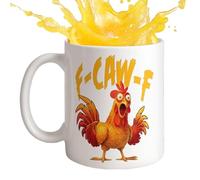 Générique Coffee Mug | Chick Pattern Cartoon Cup | Ceramic Cute Animal Drinking Rooster Cups Illustrated Character Image for Child, Friend, Mom, Holiday Party, Farmhouse