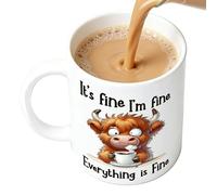 Générique Coffee Mug Cup, Cow Pattern Ceramic, Ergonomic Comfortable Handle, 3.78x3.23x3.23 inches Cute Cow Print Design, Microwave Safe Quality for Tea Milk Coffee Juice Latte Beer Family Friends