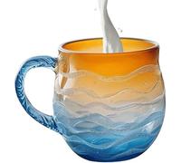 Générique Coffee Mug - Resin Water Bottle with Handle | Sunset Sea Design Cup | Fun Beach Theme Drinkware, Handcrafted Inspired Texture, Kitchen and Office Mug, for Men, Women, and Adults