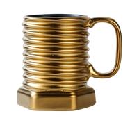 Générique Coffee Mug | Spiral Hexagon 380ml -Ceramic Cup With Black Interior | Industrial Style Screw Design Drink Mug | Modern Tea Cocoa Cup For Home Kitchen Office Use